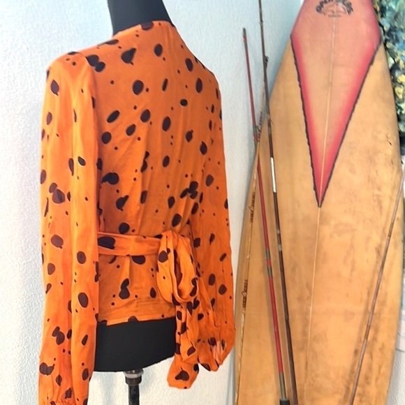 Anthro’s Bl-nk, London,Ariana, Wrap/Around Blouse,Fun, Funky & Fabulous, EUC, XS - Picture 2 of 12